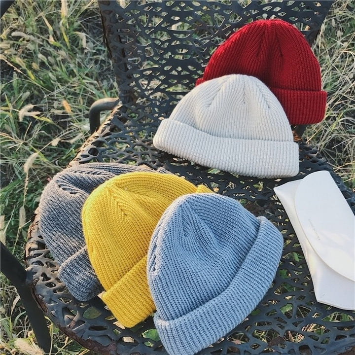 Men's Korean style autumn and winter short knitted hat Baotou cross-border wool hat women's warm landlord melon-shaped hat