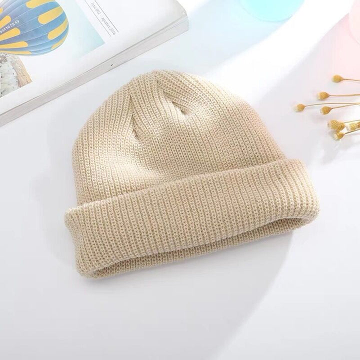 Men's Korean style autumn and winter short knitted hat Baotou cross-border wool hat women's warm landlord melon-shaped hat