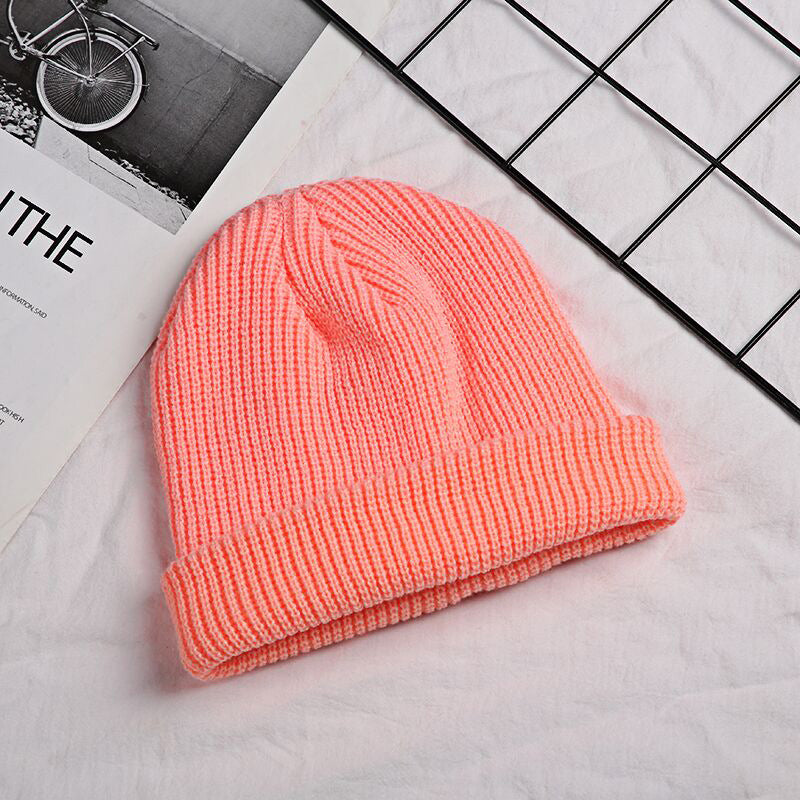 Men's Korean style autumn and winter short knitted hat Baotou cross-border wool hat women's warm landlord melon-shaped hat