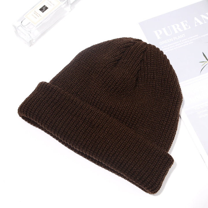 Men's Korean style autumn and winter short knitted hat Baotou cross-border wool hat women's warm landlord melon-shaped hat