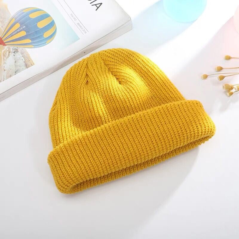 Men's Korean style autumn and winter short knitted hat Baotou cross-border wool hat women's warm landlord melon-shaped hat