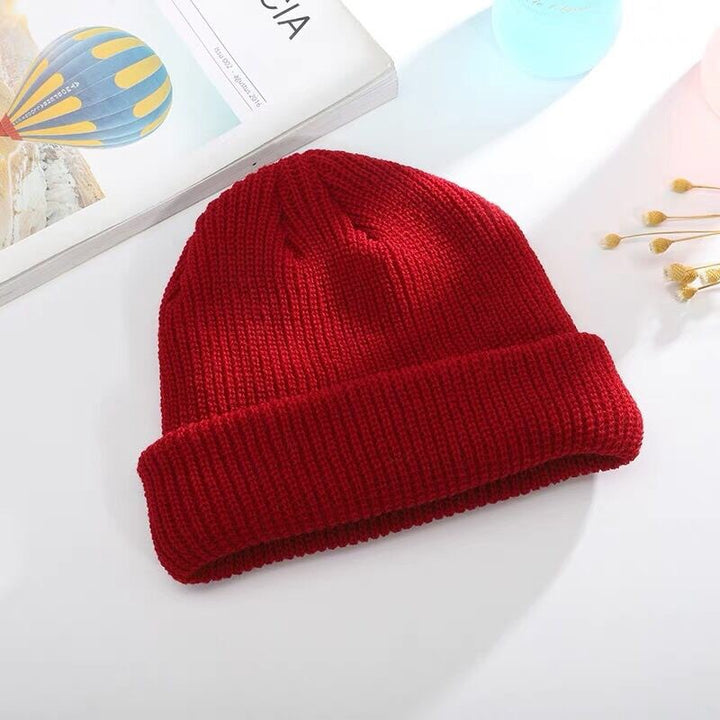 Men's Korean style autumn and winter short knitted hat Baotou cross-border wool hat women's warm landlord melon-shaped hat