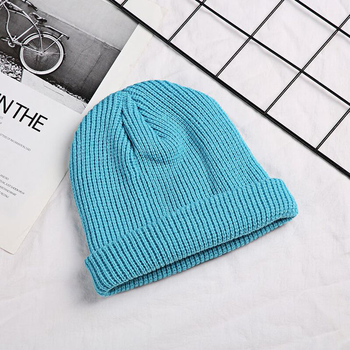 Men's Korean style autumn and winter short knitted hat Baotou cross-border wool hat women's warm landlord melon-shaped hat