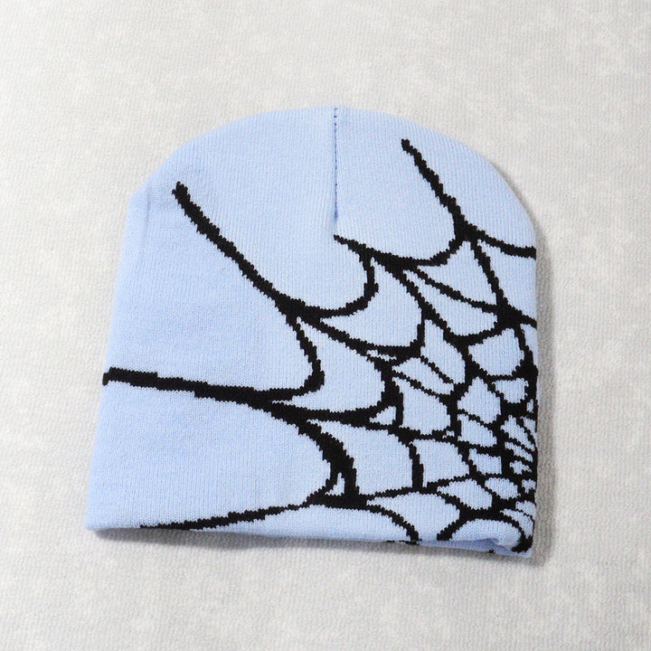 Knitted Pullover Spider Web Y2K Jacquard Hat for Men and Women