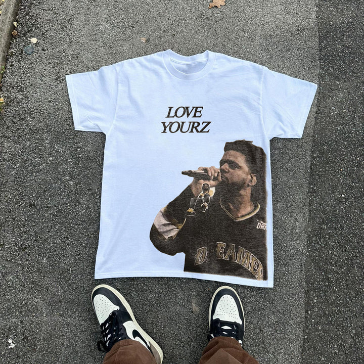 j-cole printed crew neck T-shirt