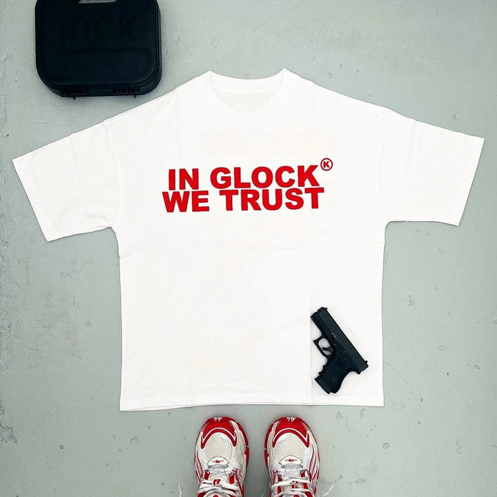 In Glock We Trust printed T-shirt