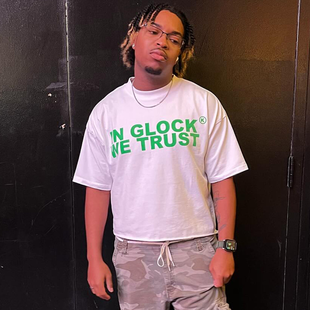 In Glock We Trust printed T-shirt