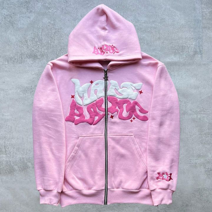 Personalized Vintage Zip Print Hoodie