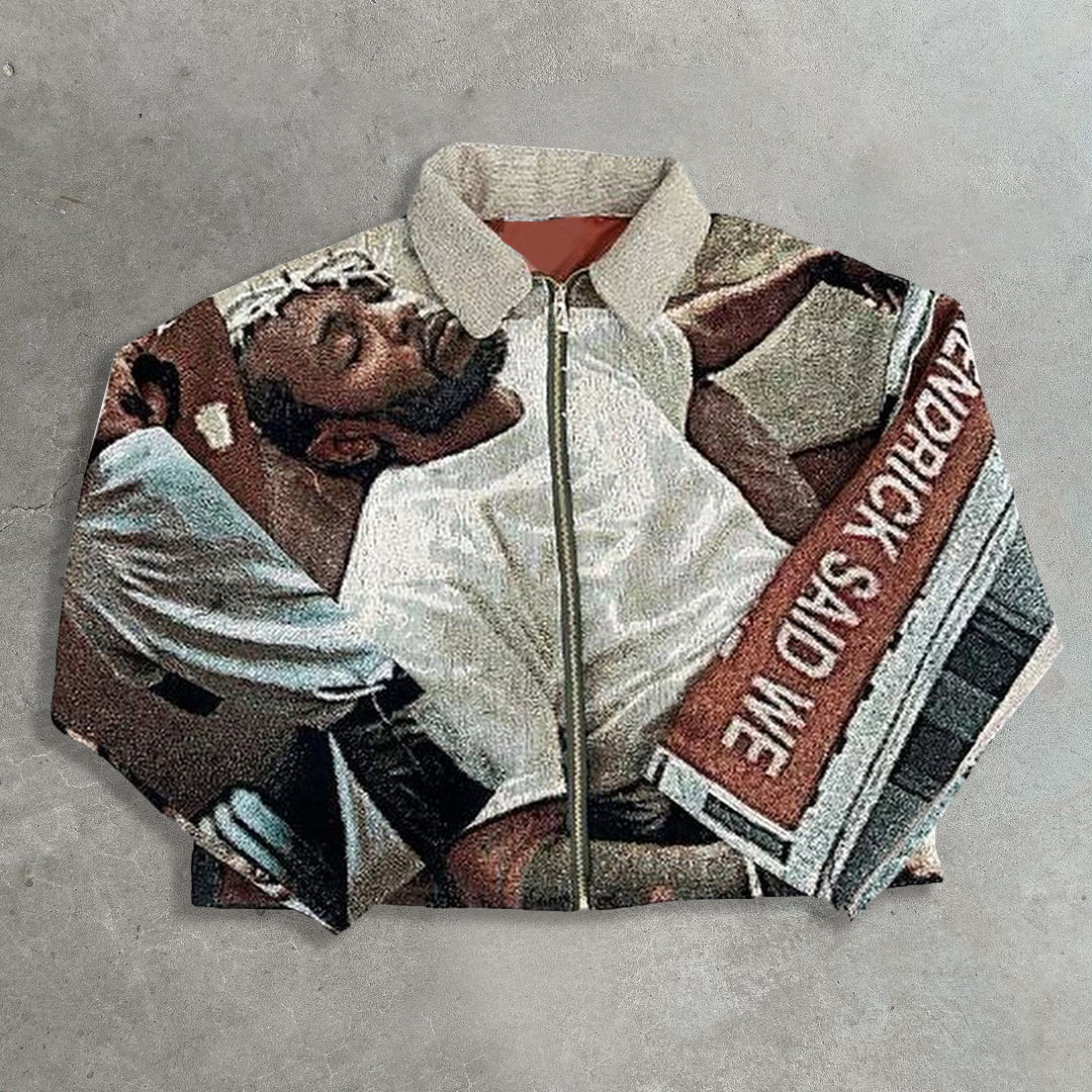 Hip Hop Rap Zip-Up Tapestry Jacket