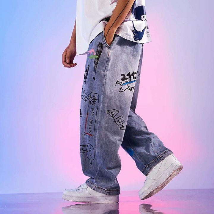 Hip hop wide leg jeans