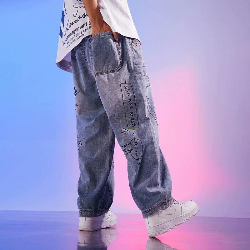 Hip hop wide leg jeans