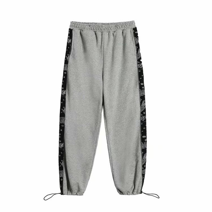 Reflective sports loose straight drawstring trousers