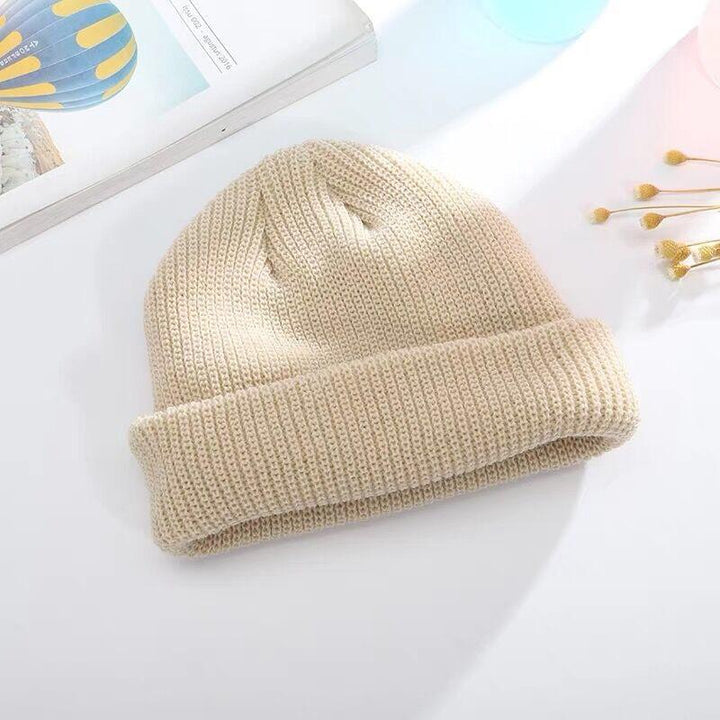 Men's Korean style autumn and winter short knitted hat Baotou cross-border wool hat women's warm landlord melon-shaped hat