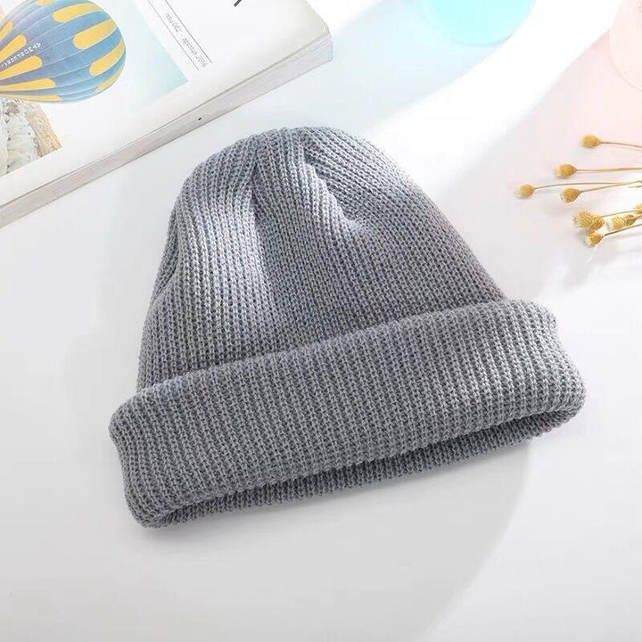 Men's Korean style autumn and winter short knitted hat Baotou cross-border wool hat women's warm landlord melon-shaped hat